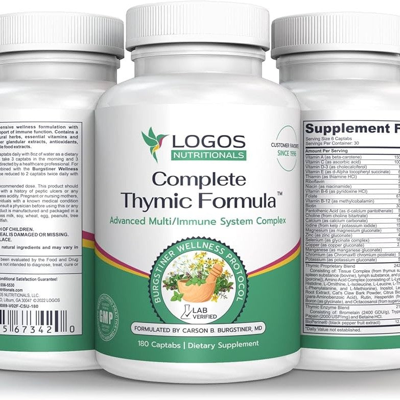 Glandular Extracts for Hormonal Support | CanadianVit - Complete Thymic Formula bottle with supplement details.