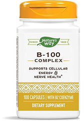 Nature's Way B-100 Complex bottle labeled 0816587 - high potency B-complex vitamin supplement