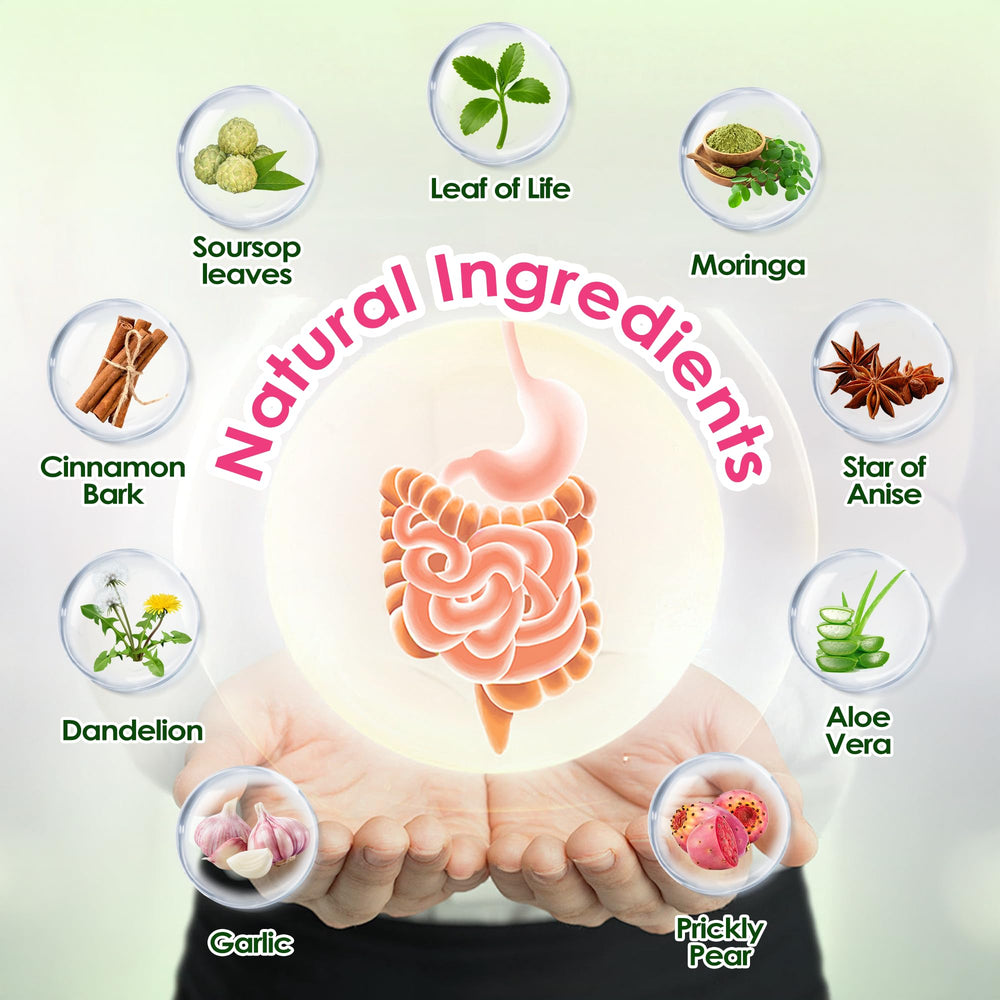 Close-up of 1 Day Happy Colon Cleanser bottle with liquid