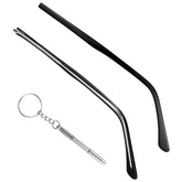 Black metal eyeglasses replacement arms