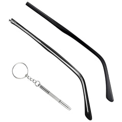 Black metal eyeglasses replacement arms