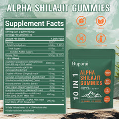 Ingredients highlight Shilajit, Ashwagandha, Tongkat Ali, Maca and botanicals