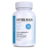 Front view of the 10-in-1 cortisol supplement bottle