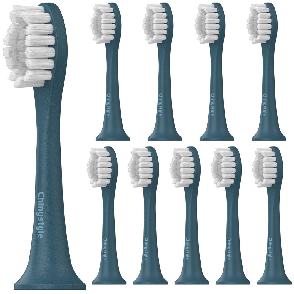 Blue 10 pack Chinystyle replacement heads for Suri Sonic electric toothbrush