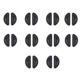 10 pairs of adhesive silicone eyeglass nose pads in black, size D