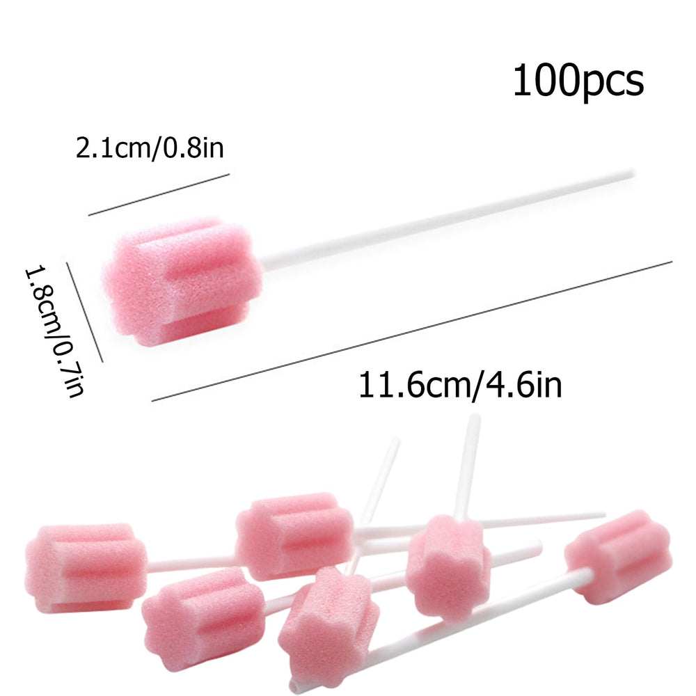 Comfortable mouth sponge swabs in use