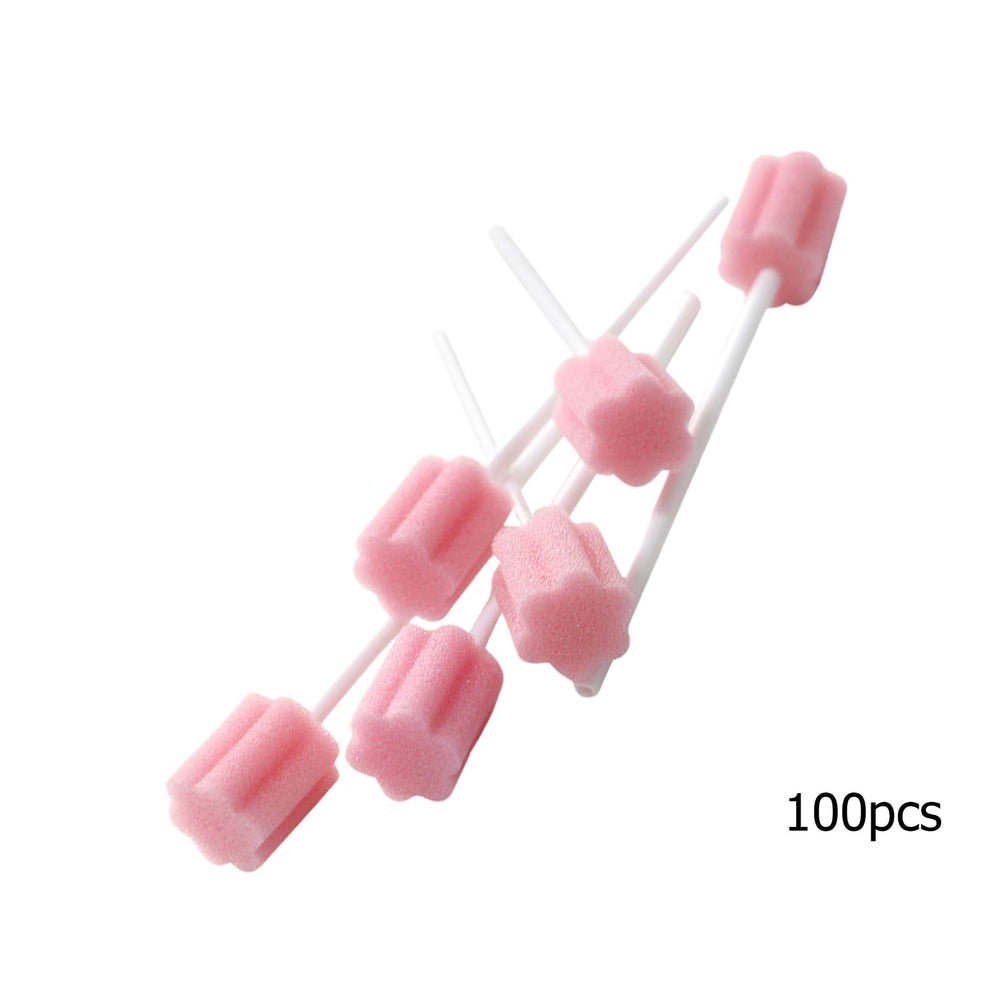 Packaging of 100 sponge swabs for oral care