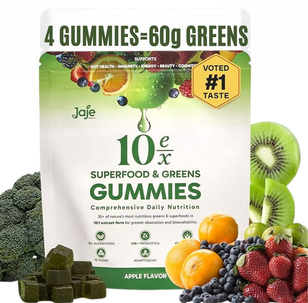 Bottle of 10ex Supergreens Gummies with Probiotics