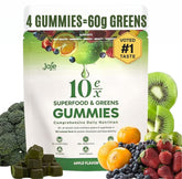 Bottle of 10ex Supergreens Gummies with Probiotics
