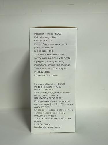 Measuring and pouring potassium bicarbonate powder