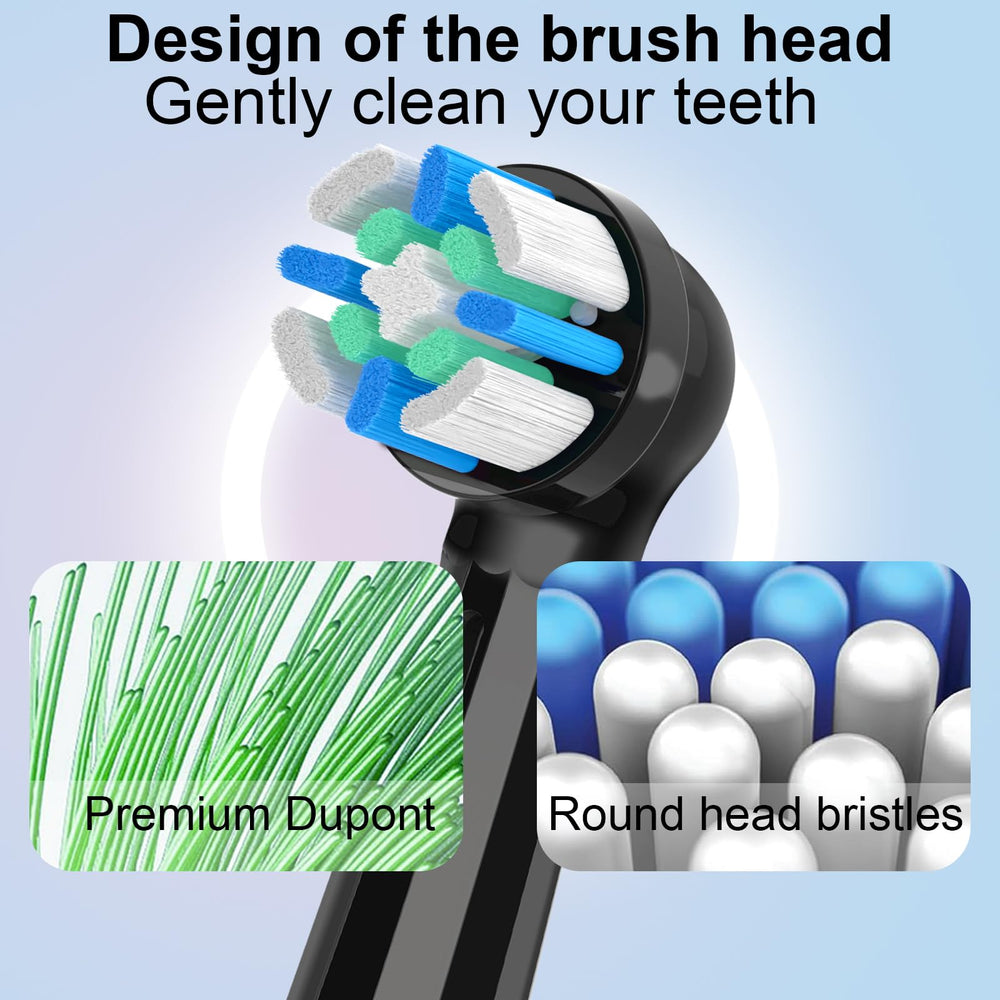 Toothbrush heads compatible with Oral-B iO 2-10 series, medium bristle replacement