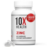 Bottle of 10X Health Zinc Supplements with 60 capsules