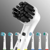 Assorted 12-pack brush heads with color-coded rings for easy family identification