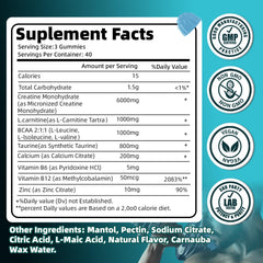 120-count bottle packaging for Creatine Monohydrate Gummies