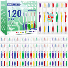 Bulk pack of 120 disposable toothbrushes