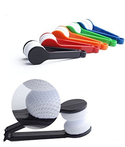 Close-up of 12 cleaning brushes for eyeglasses