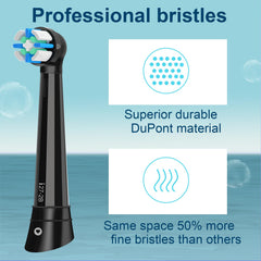 Rounded bristles for gum-friendly cleaning - Black iO head