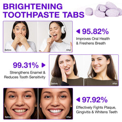 How to use purple toothpaste tablets: chew and brush