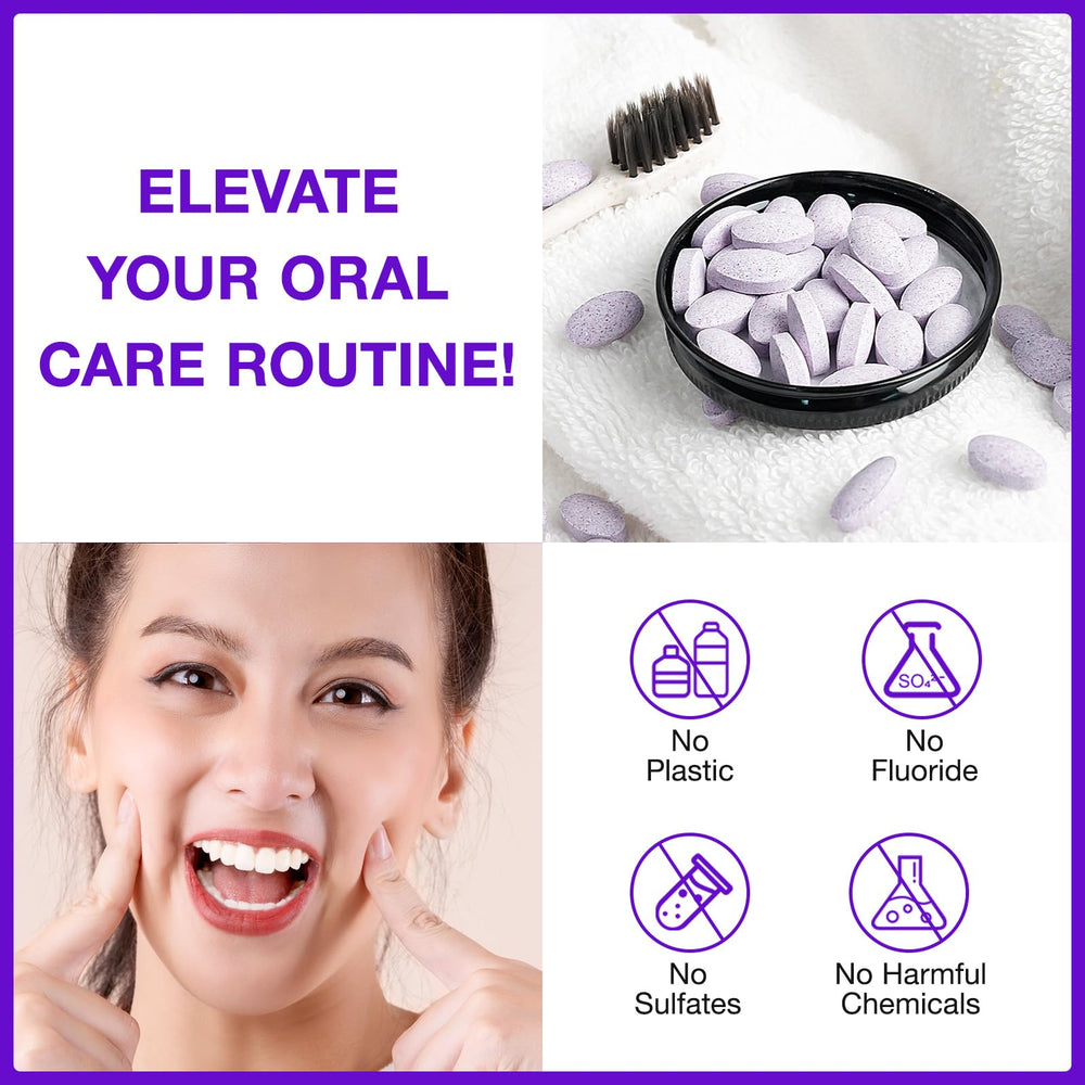 Fluoride-free toothpaste tablets label and ingredients