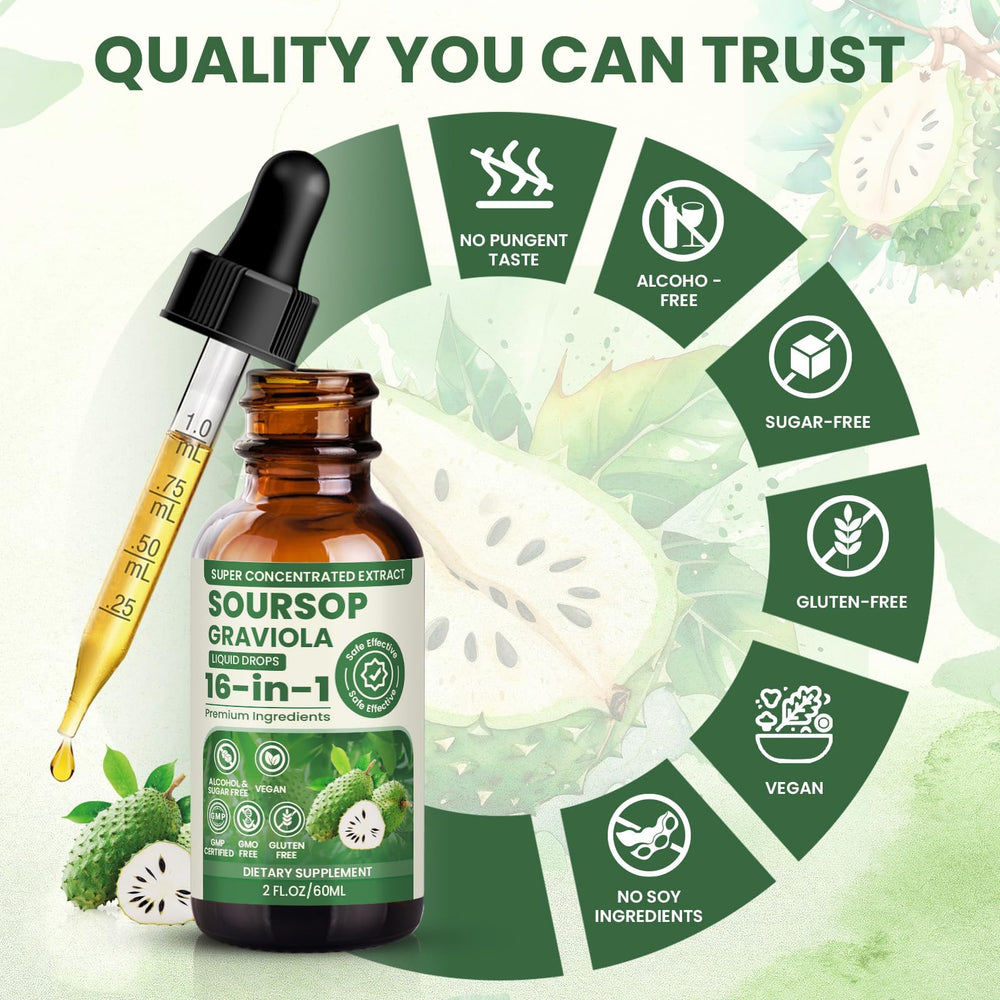 Organic vegan ingredients behind Soursop bitters liquid