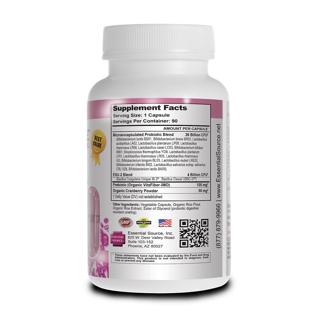 Close-up of bottle showing 18 probiotic strains