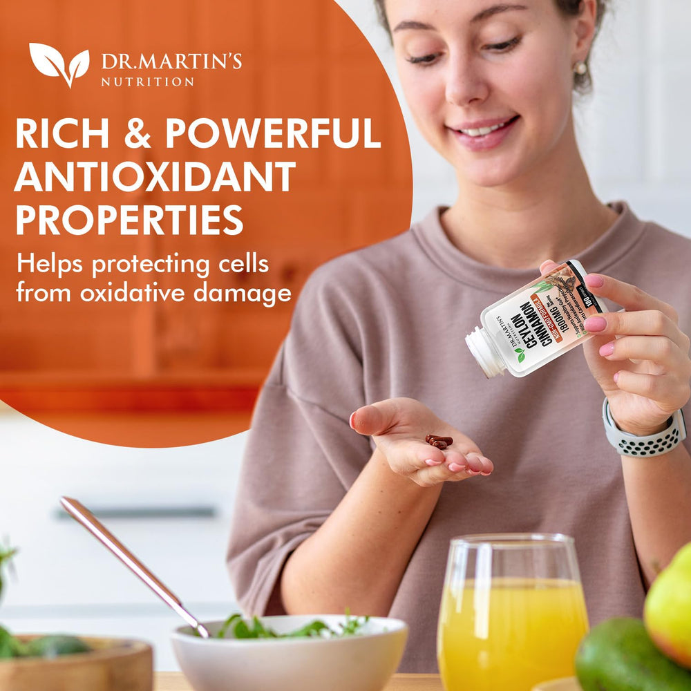 Serving size information on Cinnamon capsule bottle