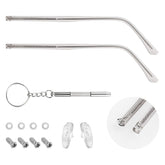 Gray metal eyeglasses replacement temple arm close-up