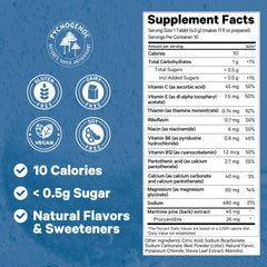 1ABOVE Berry Effervescent Tablet in glass of water illustrating natural energy lift
