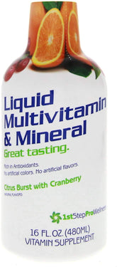 Bottle of 1st Step Energy Liquid Multivitamin & Mineral Citrus Burst 16 fl oz (473 ml)