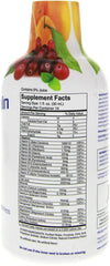 Nutrition facts panel on the bottle