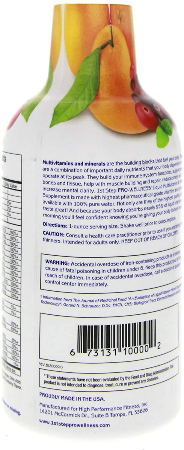 Front view of the 1st Step Energy bottle