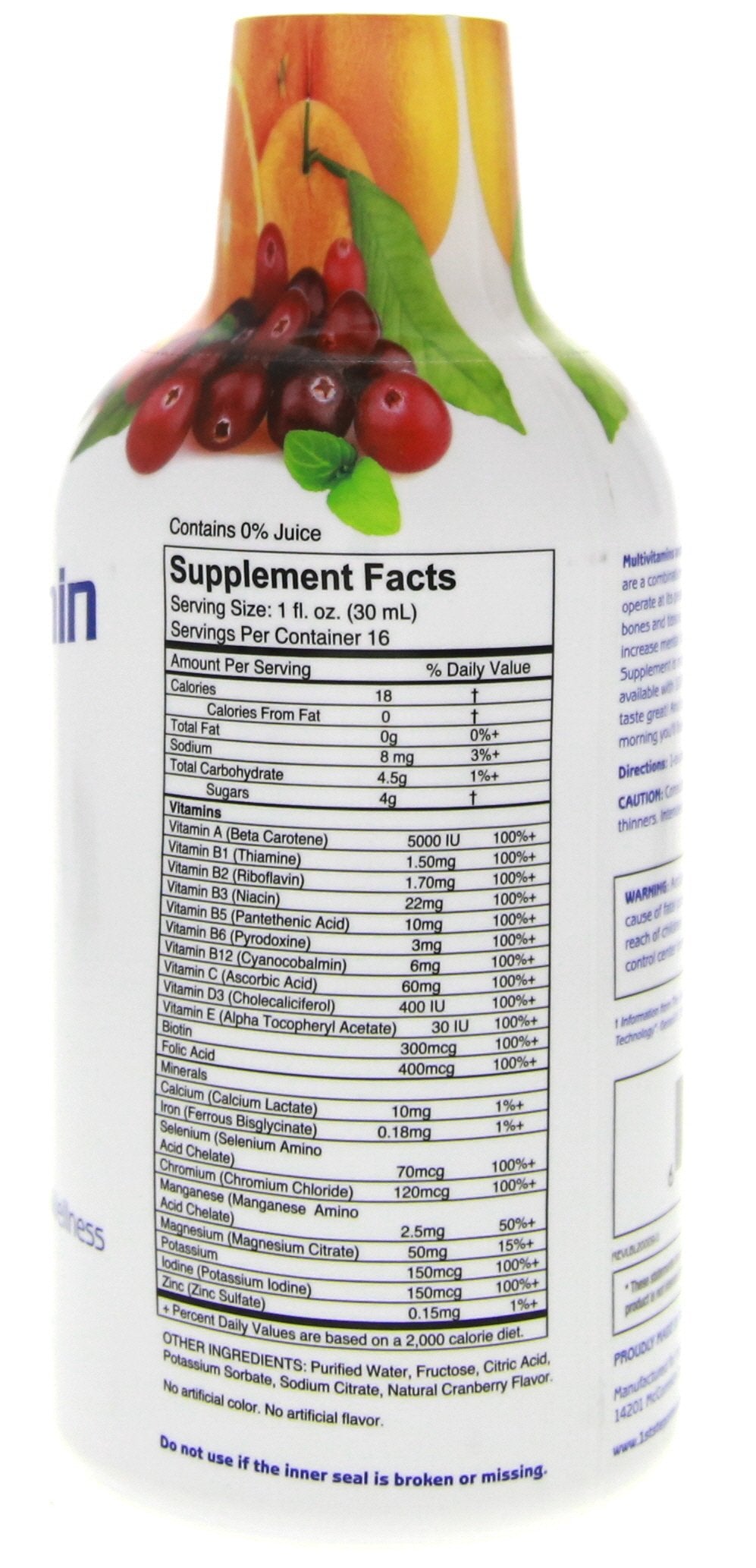 Bottle pouring liquid into a glass with citrus accents