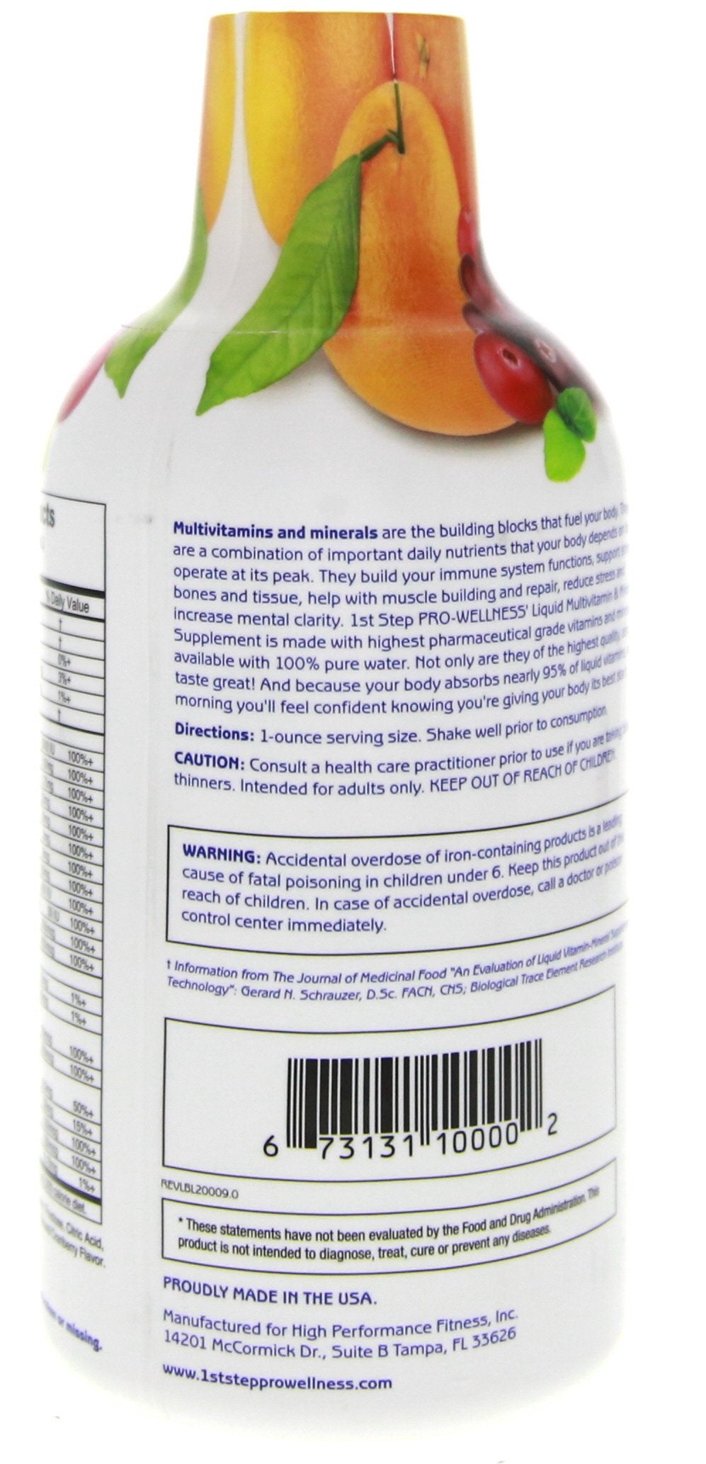 Bottle with citrus fruits in the background