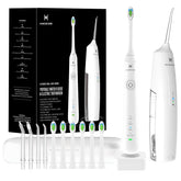 2-in-1 oral clean kit with water flosser and electric toothbrush in white