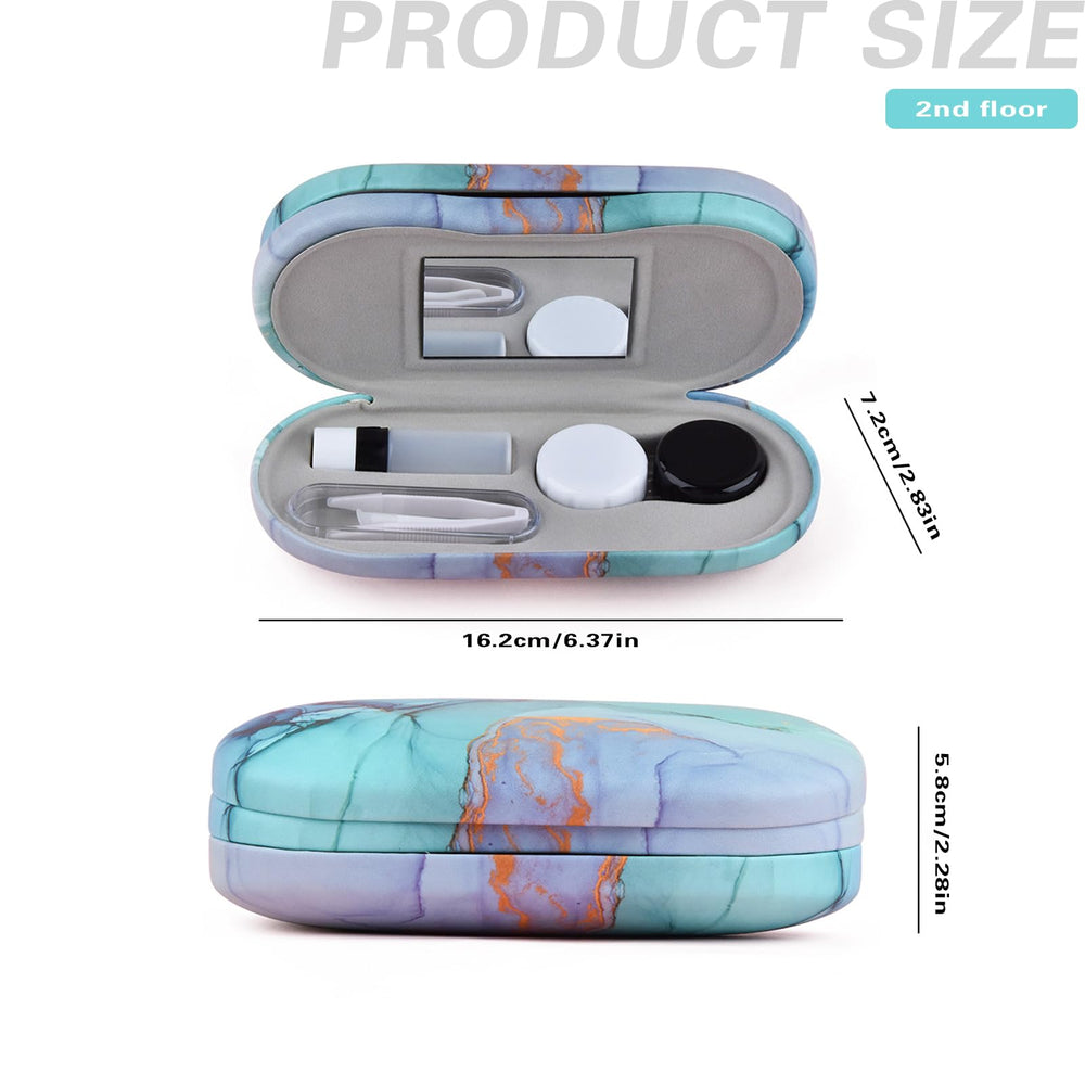 Double-sided design open to show eyeglasses compartment