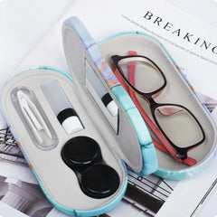 Compact travel case beside accessories