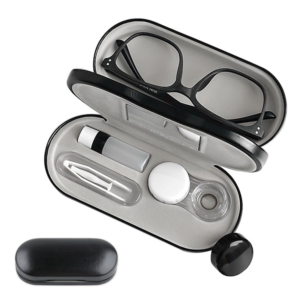 2 in 1 contact lens and glasses case showing double sided design