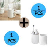 Front view of 2-in-1 travel toothbrush case with cover in white