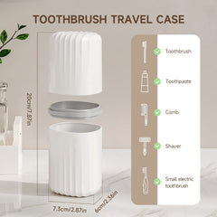 Top half shown as a rinse cup for toothbrushes