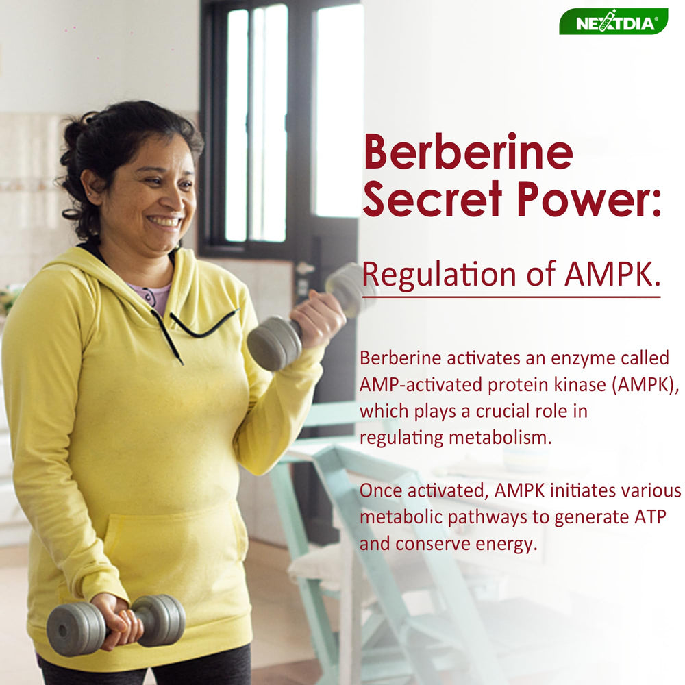 Ingredients list showing Berberine HCL, Cinnamon, Milk Thistle, Chromium, Turmeric, Black Pepper