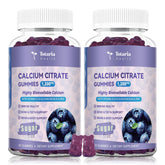 Front view of 2-pack Calcium Citrate Gummies with blueberry flavor