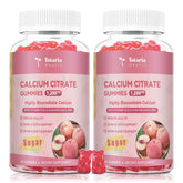 Front view of 2 Pack Calcium Citrate Gummies Peach Flavor package