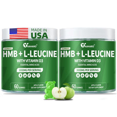 Two-pack box of HMB & L-Leucine Gummies Apple Flavor 120 gummies