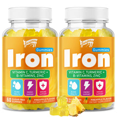 Hero shot of the 2-pack iron gummies with multivitamin
