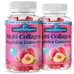 Front view of 2-pack Peach Collagen Gummies