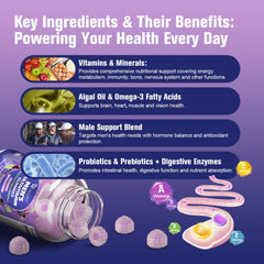 Omega-3 (DHA & EPA) and probiotic blend highlighted on packaging