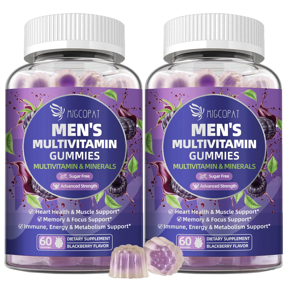 Two-pack bottle design of Men’s Multivitamin Gummies with Omega-3 and Probiotics