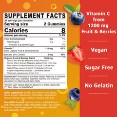 Close-up of orange-flavored vitamin C gummy