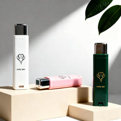 Travel-friendly dental hygiene kit with white & pink dispenser