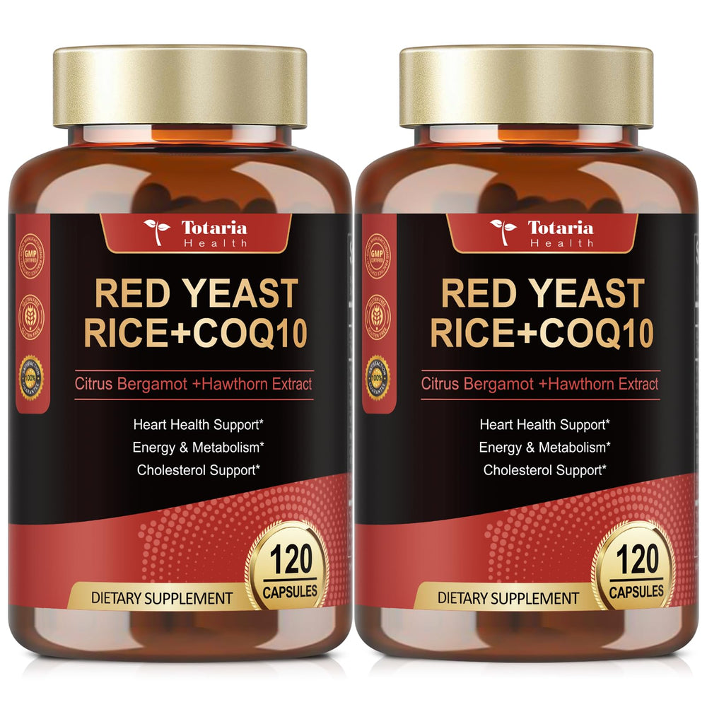 2-pack front view of Red Yeast Rice with CoQ10 supplement